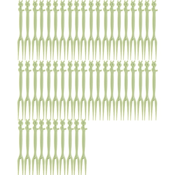 Disposable Plastic Fruit Forks | 50-Pack Two-Tine Cocktail Forks for Desserts, Appetizers, and Party Platters | Mini Cake & Pastry Forks for Home Entertaining, Holiday Events, and Catering