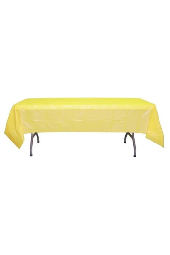 Disposable Plastic Light Yellow Table Cover - Rectangular - 54in. x 108in. (fdp90025)