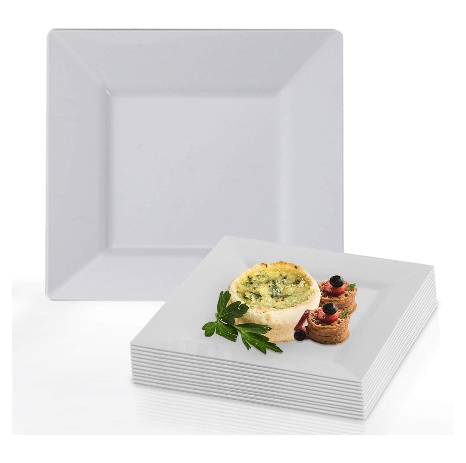 Disposable Plastic MINI Plates 240 Pcs Heavy Duty Fancy 4.5" Square