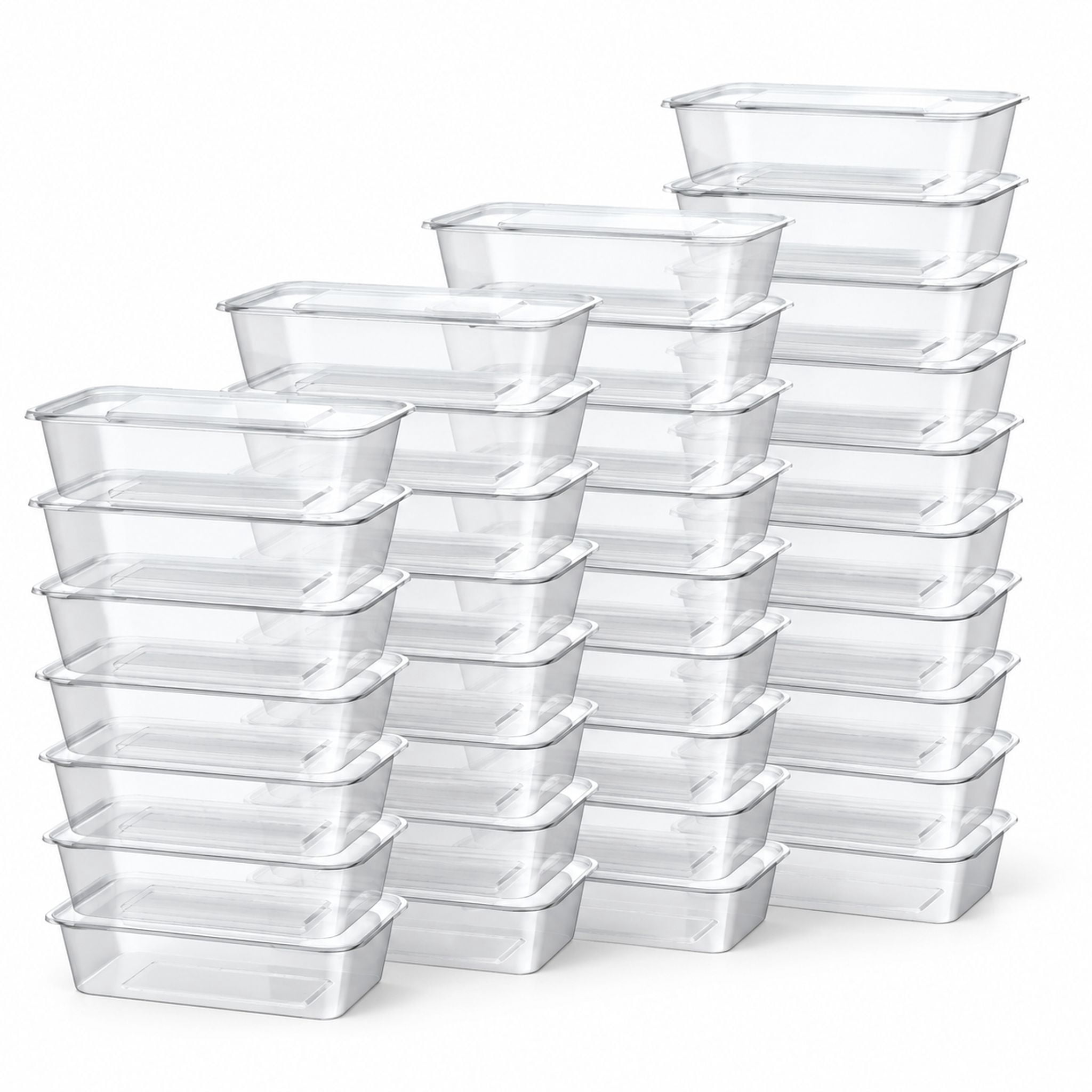 Kitchen Plastic Container Disposable Plastic Meal Prep Containers with Lids, 25 oz, 360 Pcs ...