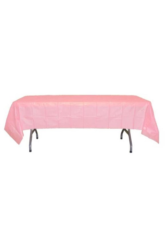 Disposable Plastic Pink Table Cover - Rectangular - 54in. x 108in. (fdp90018)
