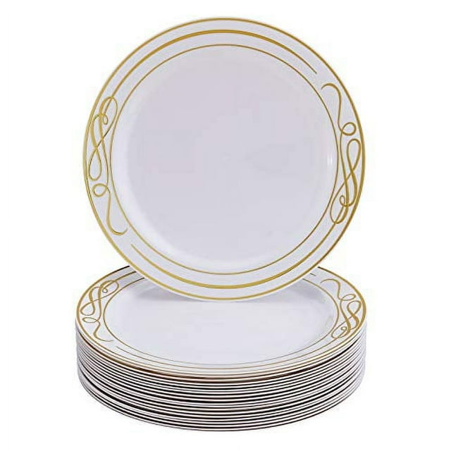 Disposable Plastic Plates Christmas Decorations Bella Gold 7.5