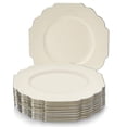 thumbnail image 1 of Disposable Plastic Plates Set | 20 Dinner Plates | for Upscale Wedding and Dining (Baroque - Ivory/Silver), 1 of 8