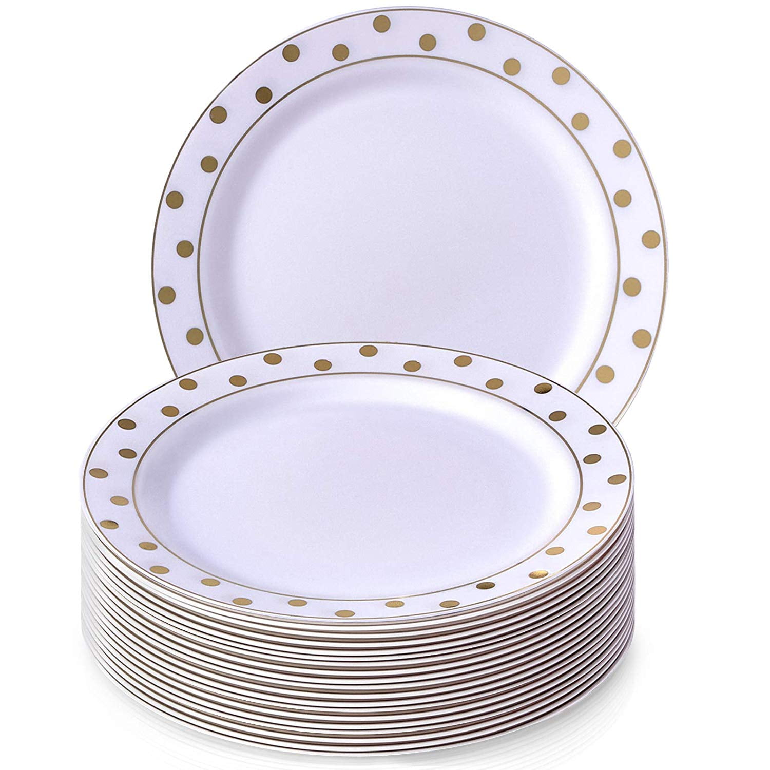 Disposable Plastic Plates Set 20 Side Plates for Upscale Wedding