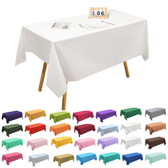 Disposable Plastic Rectangular Tablecloth Waterproof Oil Proof Table Cover for Parties Dining Events and Outdoor Picnic Protection 70x50 In Beige