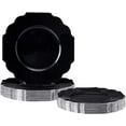 thumbnail image 1 of Disposable Plastic Salad Plates (10 Piece), Heavy Duty Disposable plates (8.75"), Fine Dining Plastic Dishes For Elegant China Look, Great for Parties, Wedding & Events - Black, 1 of 2