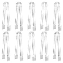 Disposable Plastic Serving Tongs 10pcs Bulk Pack Transparent Kitchen Utensils Non-Slip For EventsTongs