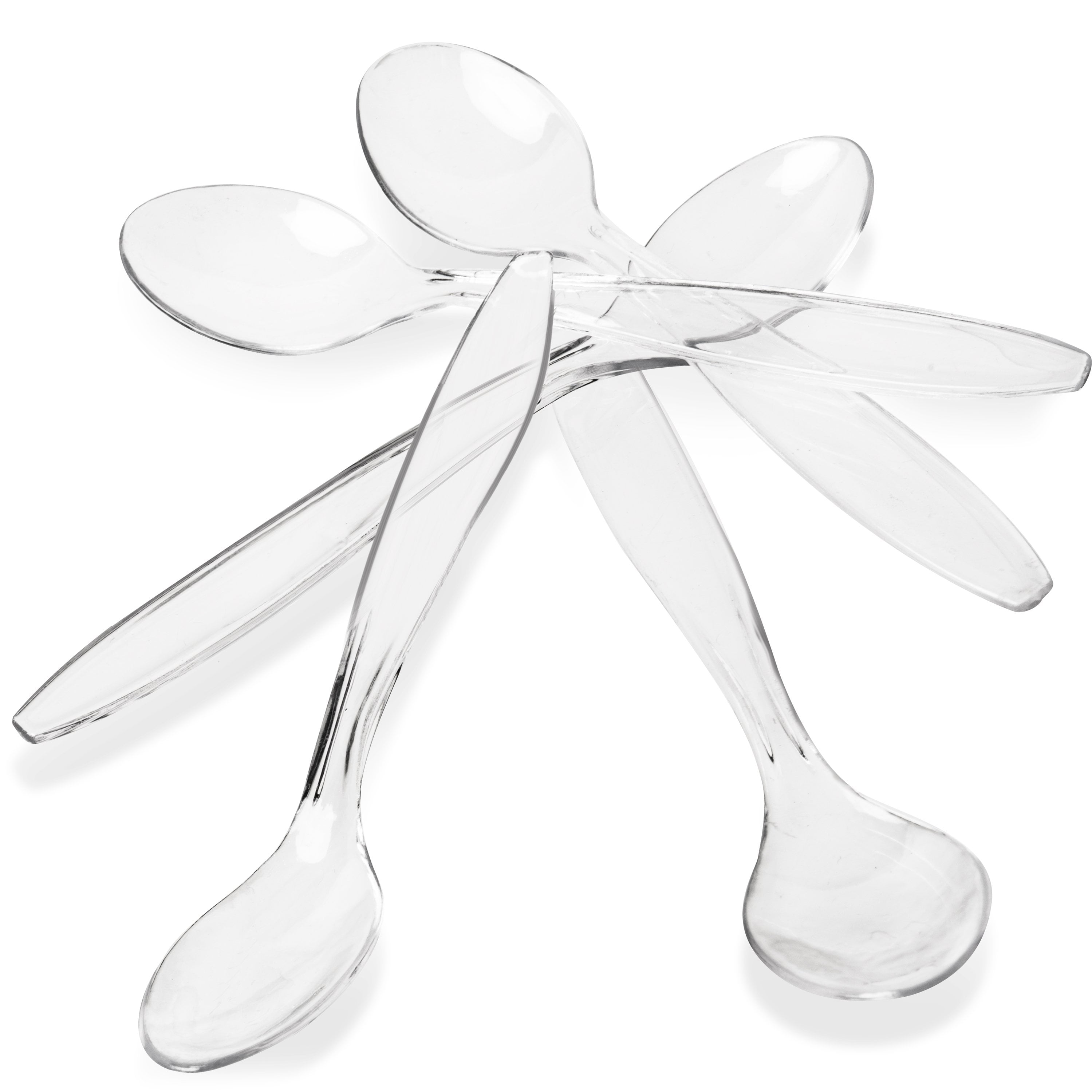 Disposable Plastic Spoons 5 Inch Clear Dessert Spoons for Ice Cream