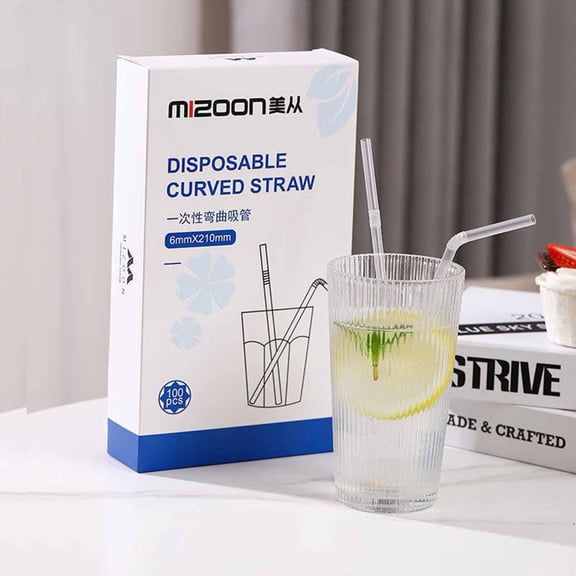 Disposable Plastic Straws 100 Pack | Individually Wrapped, Bendable, Thick Multicolor Tubes for Milk Tea, Smoothies, Cold Drinks | Food Safe, Flexible Design for Parties & Events