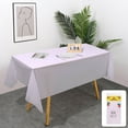 thumbnail image 1 of Disposable Plastic Tablecloth, Large Rectangle Wipe Clean Table Cover, Spill Resistant and Durable, for Parties, Banquets, and Holiday Gatherings, FAJHHA | Purple, 1 of 9