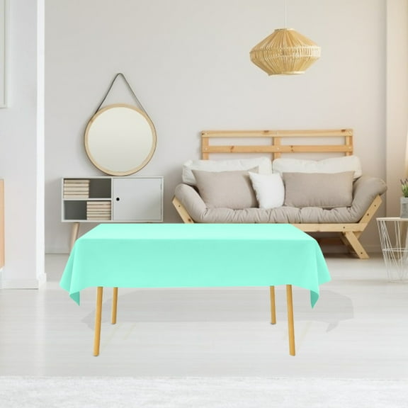 Disposable Plastic Tablecloth, PEVA Solid Color Party Table Cover, 54x108 Inches, Light Green