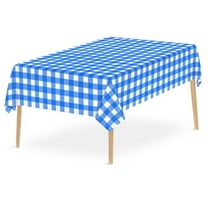 Disposable Plastic Tablecloth - Thickened 54 x 108 Inch Plaid Design | Waterproof & Oil-Proof Table Cover for Parties, Picnics, and Events | 7 Colors, 1 Count