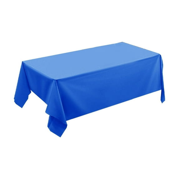 Disposable Plastic Tablecloths, 54" x 72" Solid Color Table Covers for Parties, Picnics, and Events, Waterproof and Stain Resistant ( Blue )