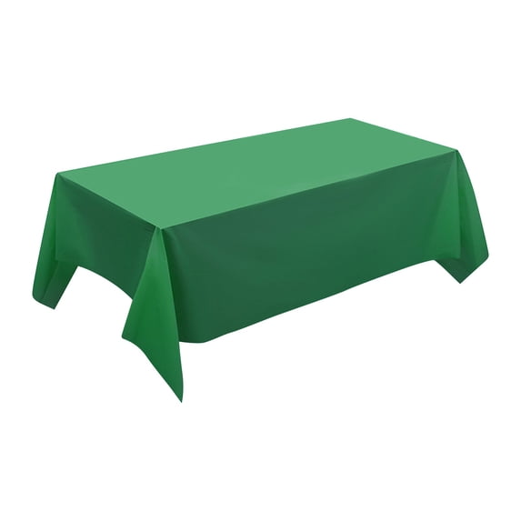 Disposable Plastic Tablecloths, Heavy Duty Thickened Rectangular Waterproof Table Covers for Parties Weddings Birthdays and Outdoor Picnic Events, Dark Green