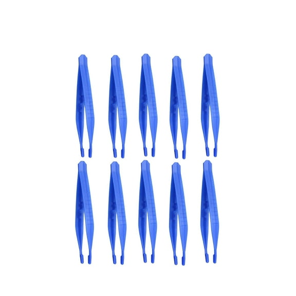 Disposable Plastic Tweezers, Multi-Purpose Precision Forceps for First Aid Kits Medical Use Science Lab Experiments, Crafting Jewelry Making DIY Projects, Bulk 10-Piece Set Small Pointed Tongs