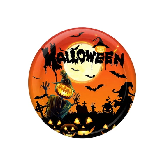 Disposable Plates Halloween Themed Jack O Lantern Design 10 Pack Disposable Paper Plates for Halloween Party Table Decorations Dinnerware Supplies