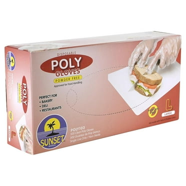 Disposable Poly Food Service Gloves, Clear, Small, 500/Box
