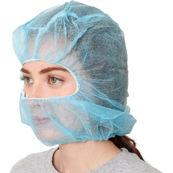 Disposable Polypropylene Hood, Catering Bonnets, Hairnet and Beard Cover for Food Service and Work Use
