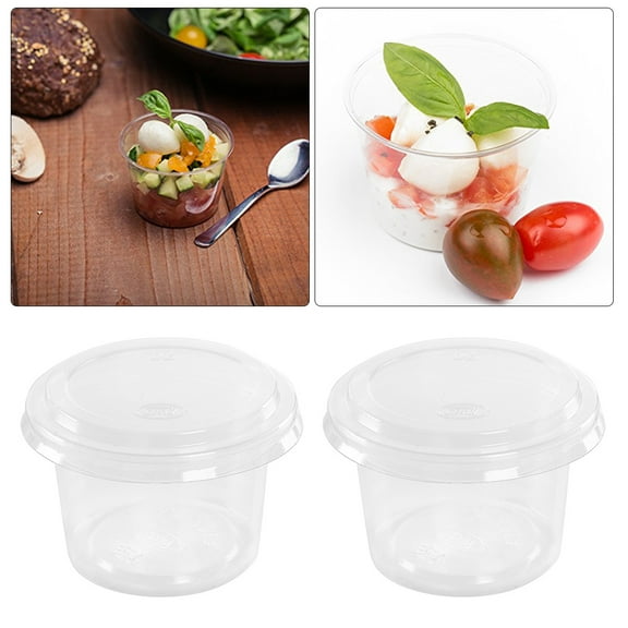 REOFLYUP Disposable Portion Cups Sealing Effect Condiment Containers for Bar Mitzvahs 100Pcs