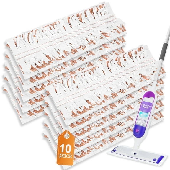 YagoDago Disposable Power Mop Pads for PowerMop, 10 Pack, Brown