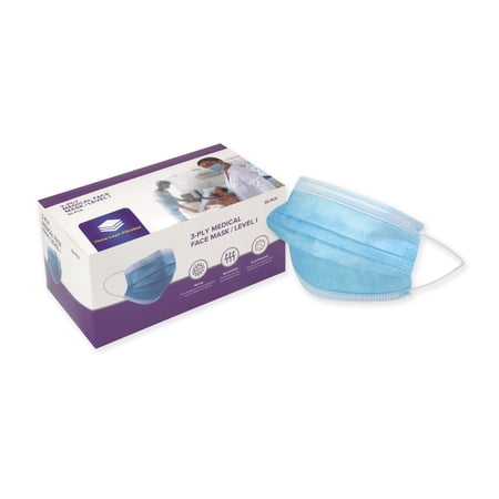 Disposable Premium 3-Ply Masks, ASTM Level 1, Box of 50