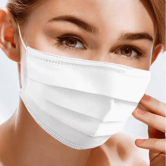 Disposable Protective 3-Layer Breathable Earloop Face Masks, 10 Count