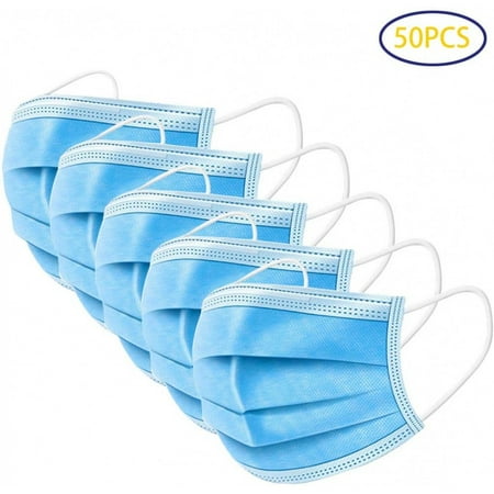 Disposable Protective Earloop Face Masks, 50 Pack
