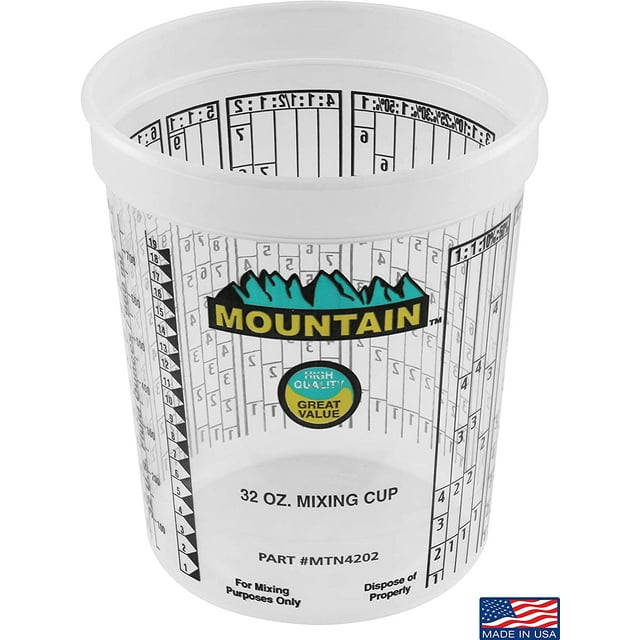 Disposable Quart Mixing Cups (100 per case), Made in USA; Solvent