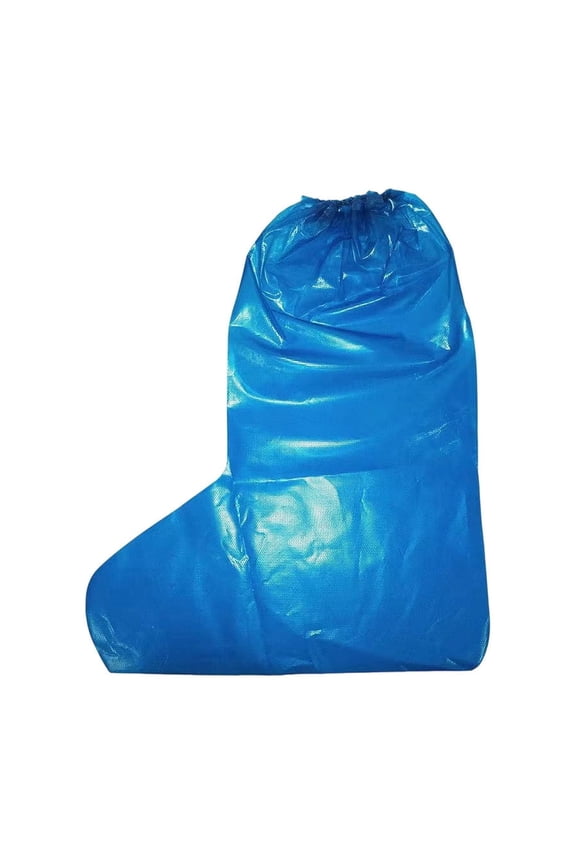 Disposable Rain Boot Covers For Outdoor Waterproof Plastic Overshoes Tall Blue 1 Count