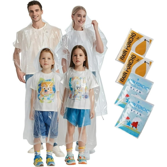 Disposable Rain Ponchos Emergency Clear Poncho