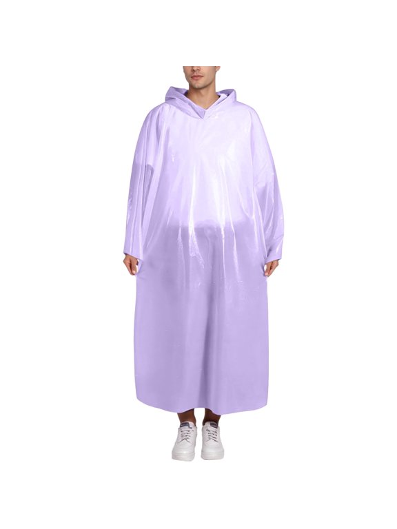 Disposable Raincoat - Thickened Lightweight Rainproof Wrap for Men Women Adults Kids, Portable Unisex Rainwear for Outdoor Travel, 7 Colors including Purple