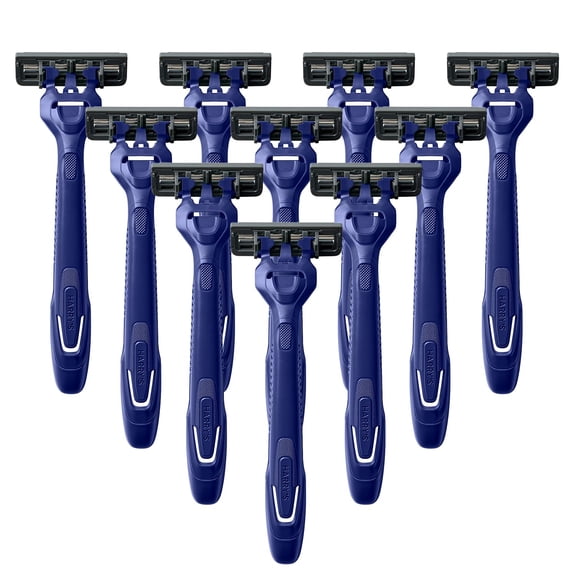 Disposable Razors for Men - 10 Count - 3-Blade Men's Razors for Travel and On-the-Go Convenience