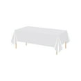 thumbnail image 1 of Disposable Rectangular Plastic Tablecloth Party Table Cover for Banquet Birthday Holiday Indoor Outdoor Dining Use 108x54Inch White, 1 of 5