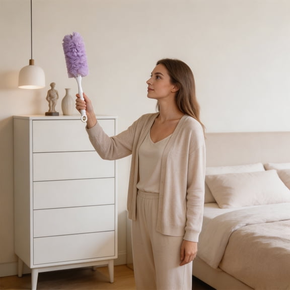 Disposable Replacement Heads for Dust Removers, Double-Sided Electrostatic Dusters with Strong Adsorption Capacity, Single-Use Cleaning Tools for Removing Dust Around The Whole House, Purple