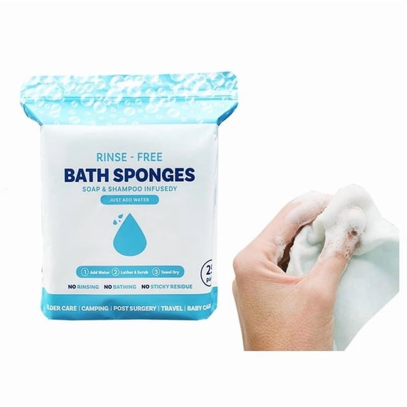 Disposable Rinse Free Bathing Wipes, No Rinse Body Wipes For Bedridden Elderly Camping Travel And Post Workout, Water Activated Dry Wipes For Full Body Cleansing