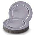 thumbnail image 1 of Disposable Round Charger Plates - 20 Pieces (Metallic/Silver), 1 of 6