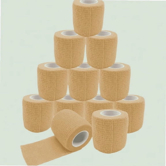 Disposable Self Adhesive Bandage Wrap, 2" x 5 Yards, Breathable Wound Tape, Grip Tape for Machine, First Aid Tape