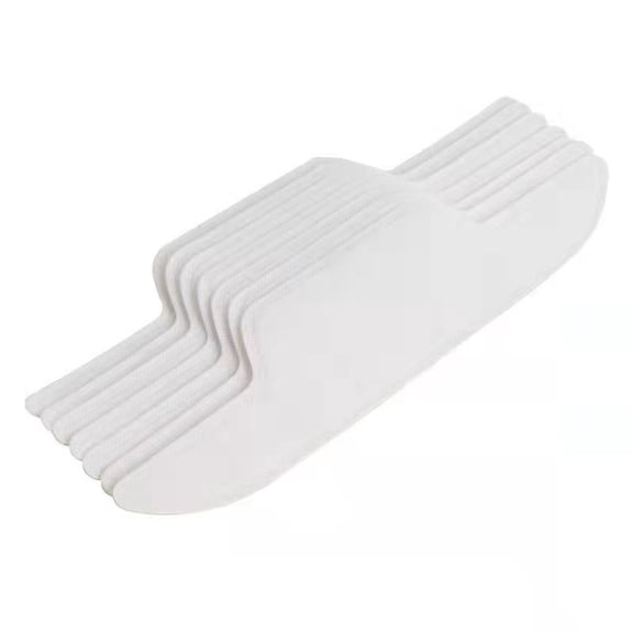 Disposable Shirt Collar Protector Pads, Self-Adhesive Sweat Liners for Collars and Hats, White, 10-Pack