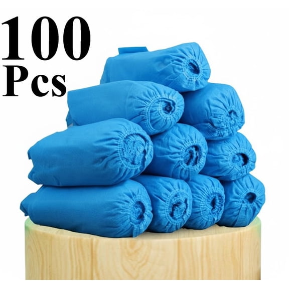 Disposable Shoe Covers 100PCS Non-Slip Boot Overshoes Protector Non-Woven Shoe Covers for Carpet Floor Protection