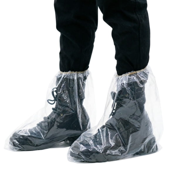 Disposable Shoe Covers 12 Pairs, Waterproof Rain Shoe Covers for Men and Women, Plastic Boot Covers for Rainy Days, Thickened Clear Shoe Covers for Outdoor Use