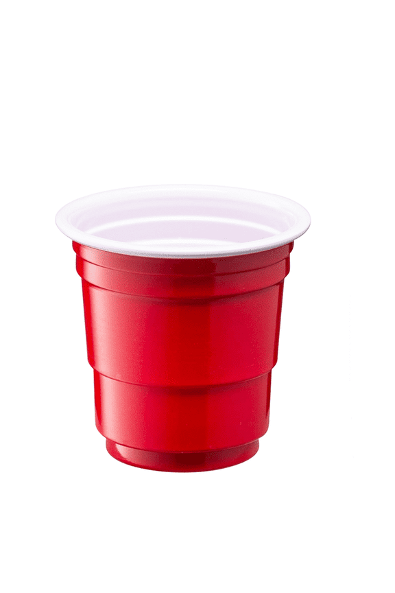 Disposable Plastic Party Cups, Red, 2 oz, 20 Count