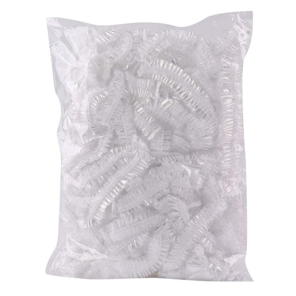 Disposable Shower Caps, 100 Pieces Per Pack, Thick, Transparent, Elastic, Plastic, Suitable for Travel And Home Use (Transparent).