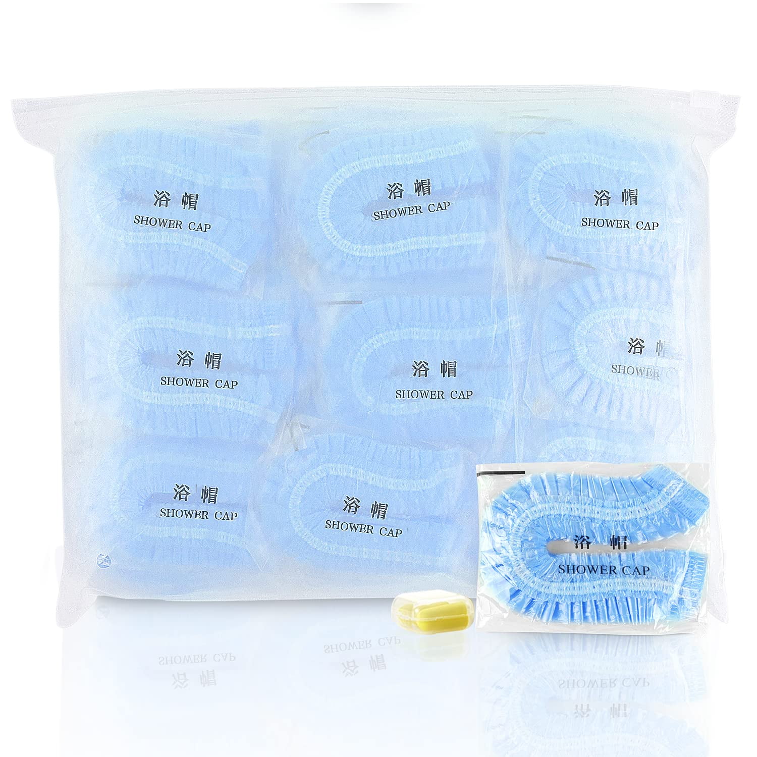 Disposable Shower Caps 100Pcs Individually Wrapped 19.8" Large