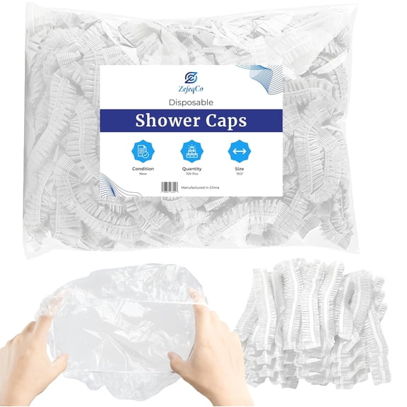 Disposable Shower Caps 100Pcs Thick & Waterproof Plastic Hair Caps with Super Elasticity - Perfect for Shower Protection, Salon Treatments, Spa Sessions, Home Use & Hygiene Purposes