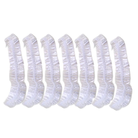 Disposable Shower Caps 100pcs, Usupdd Clear Plastic Hair Protector Caps for Spa Salon, One Size Fits All PE Bath Caps for Travel Hotel