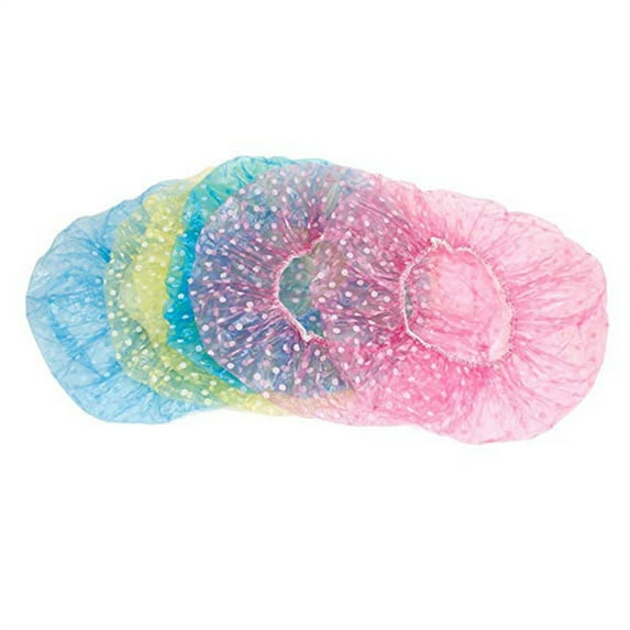 Disposable Shower Caps 3-Pack Mixed Color Assortment - Waterproof, Easy To Secure, Lightweight, One Size Fits Most, Single-Use For Hair Protection During Shower And Bathing - For