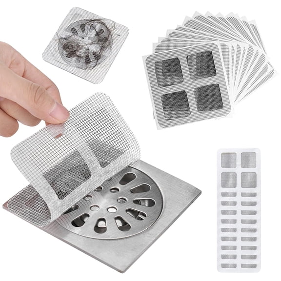 Disposable Shower Drain Hair Catcher Stickers 10PCS, Mesh Cover for Bathroom Tub Sink