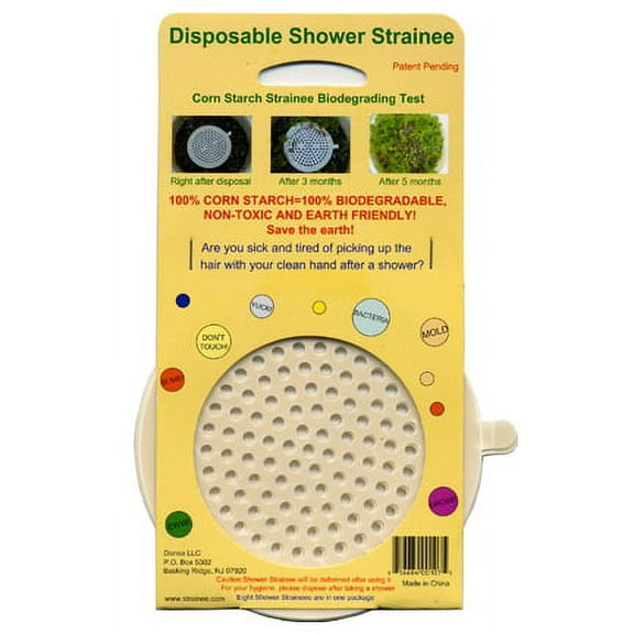 Disposable Shower Drain Strainers 8-Pack - 100% Biodegradable