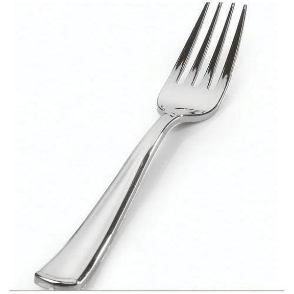 Disposable Silver Forks - 24 Count Silver Plastic Forks