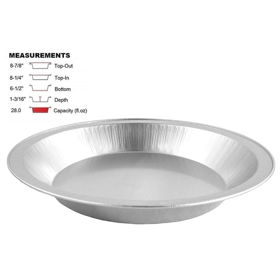 Disposable Smooth-Wall Aluminum Pie Pans Plate Tin - 9 Inch Baking Pan for Home Restaurant Use - 50 Count